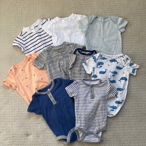 Bundle of baby boy size 6-12 month short sleeve onesies